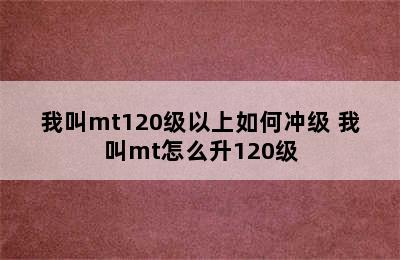 我叫mt120级以上如何冲级 我叫mt怎么升120级